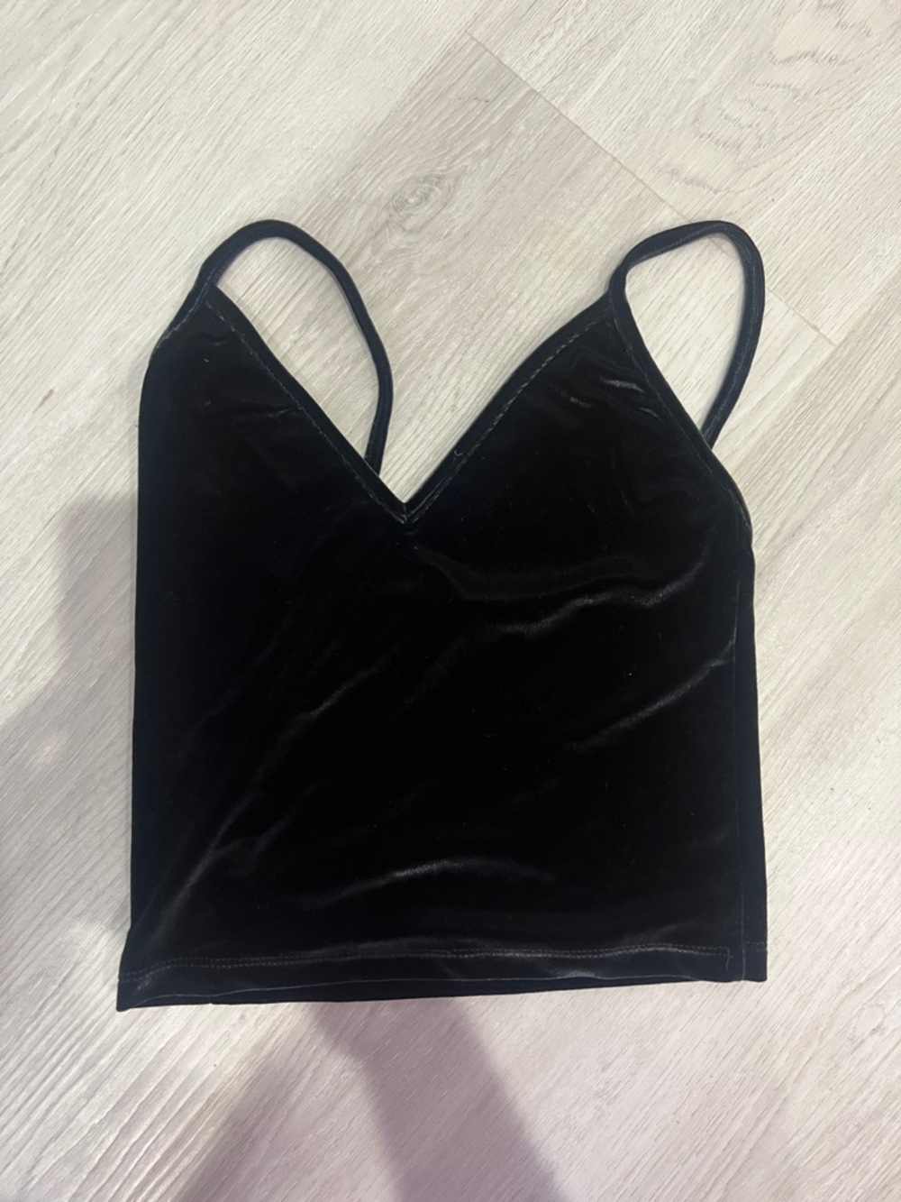 Brandy Melville Black Velvet V-Neck Cami